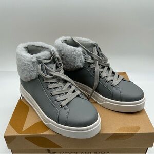 Kookaburra by UGG SUNDELL FUZZ CHUKKA lace up sneakers in grey size 6.5 NEW